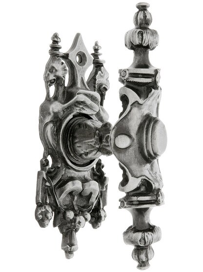 Pembridge Cabinet Knob With Griffin Back Plate in Antique Pewter.